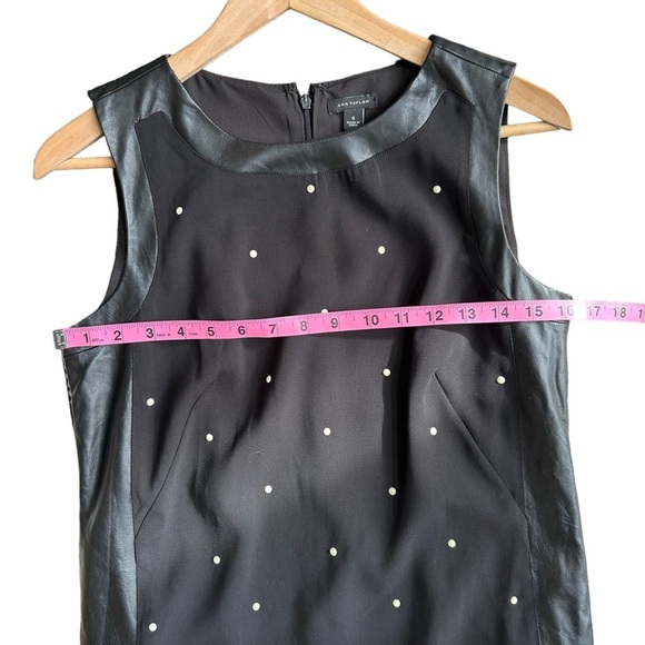 Ann Taylor Black with Pearl Accents‎ and Faux Leather Trim Size: 4 - Picture 7 of 10